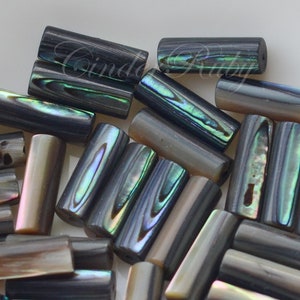 Abalone Bugle Beads, 4.5x12 mm Selected Abalone Tube Beads, 10 pcs or More