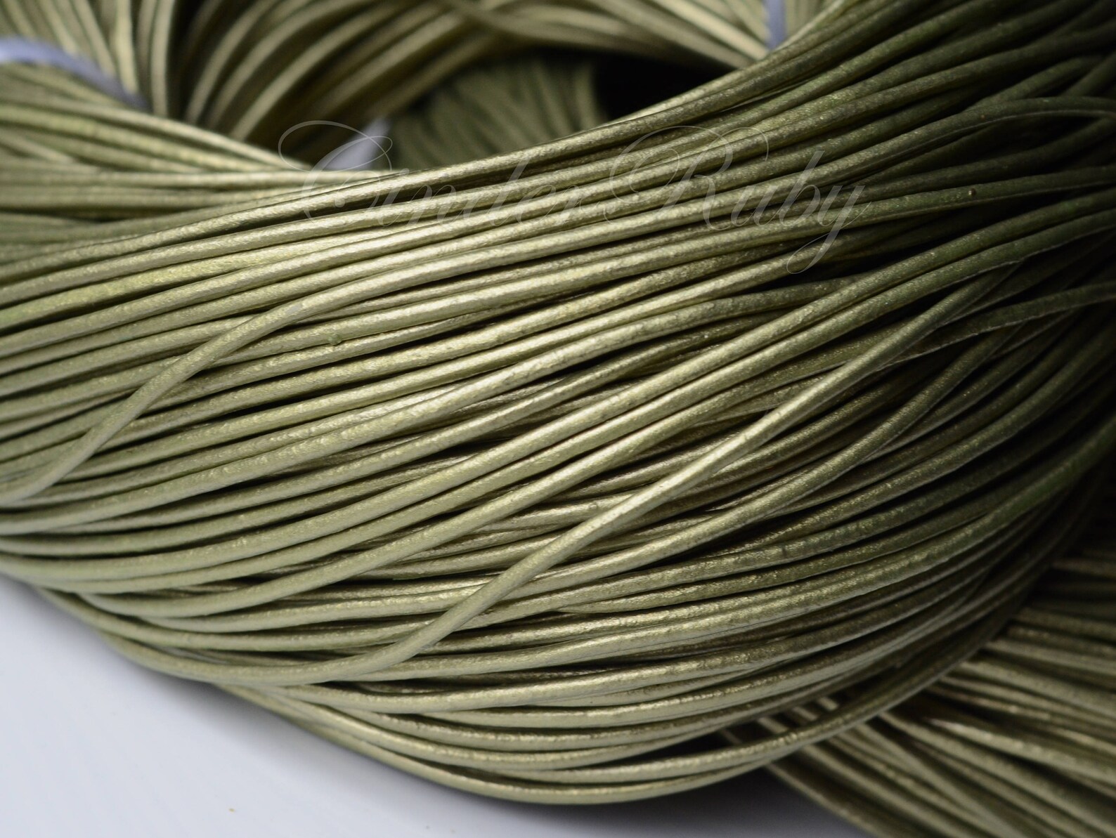 Eco Friendly Dark Green Leather Cord1.5 mm Metallic Olive | Etsy