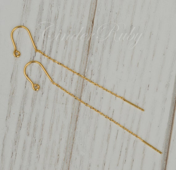 925 Silver U Threader Earring Cable Chain,1 Pair or more