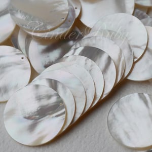 30 mm White Mother of Pearl Flat Circle Pendants,White MOP Discs