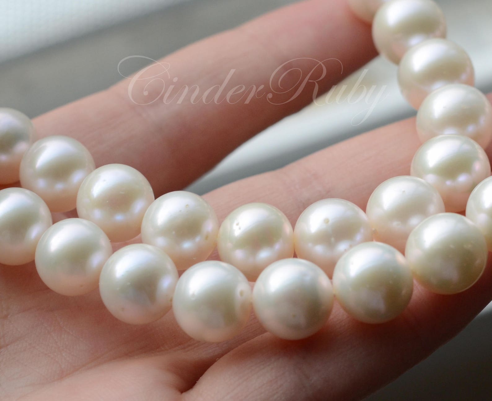 Large White Round Freshwater Pearls 10.511 mm Genuine Etsy