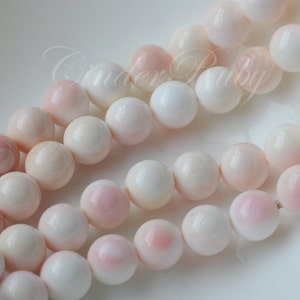 10 mm Pink Conch Shell Beads,Queen Conch shell Round Ball,Mother of Pearl Beads,MOP Beads,Shell Beads,Perfectly Round Beads