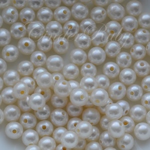 6-6.5 mm Large Hole Pearls,Large Hole Freshwater White Pearls,Large Hole Round Pearls,Luxe AA,June Birthday Stone