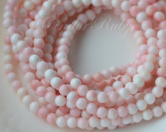 4 mm Pink Conch Shell Beads,Queen Conch shell Round Ball,Mother of Pearl Beads,MOP Beads,Shell Beads,Perfectly Round Beads