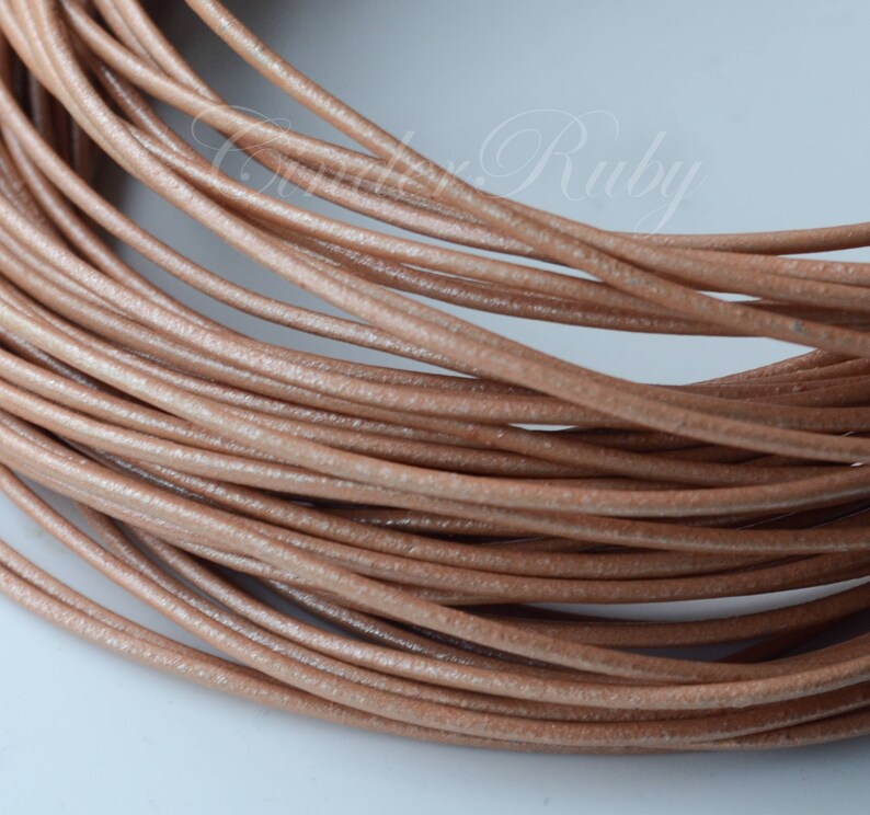 Light Brown Leather Cord Tan Round Leather Cord1.5 Mm Dyed Etsy