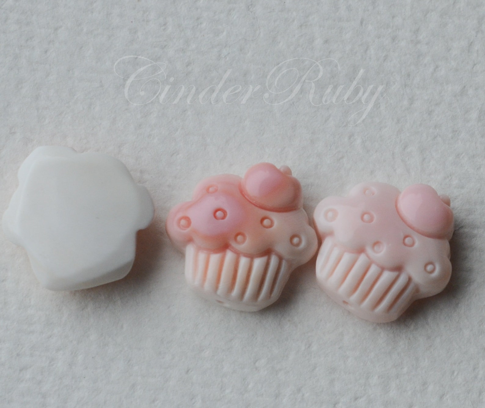 Pink Conch Cupcake Pendants 19 Mm Pink Muffin Charms Etsy