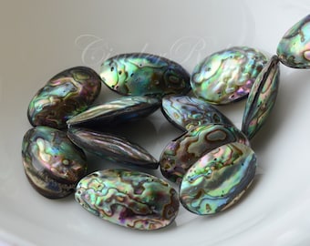 Abalone Shell Beads,Abalone Nugget Beads,20-30 mm Oval Irregular Nugget Beads, Handcrafted Beads, Full Strand 14"
