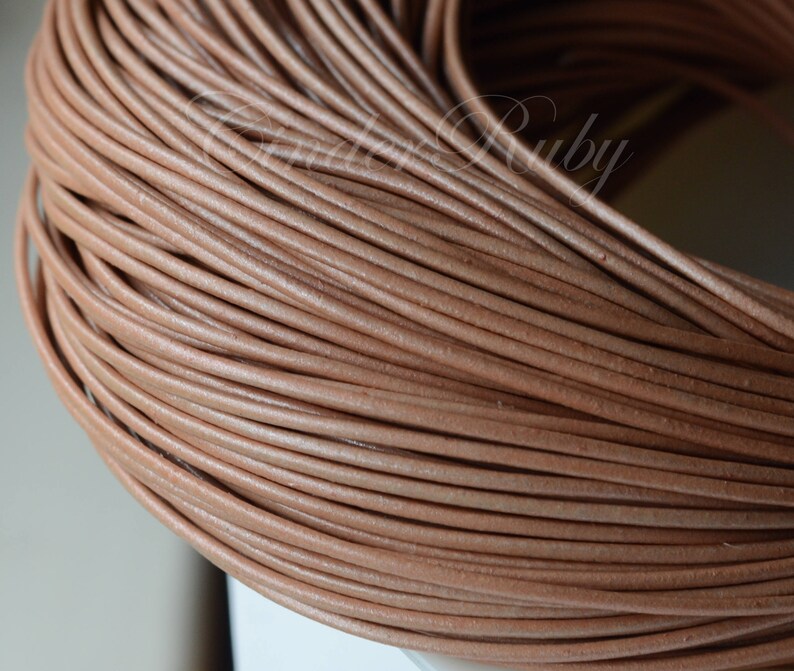 Light Brown Leather Cord Tan Round Leather Cord1.5 Mm Dyed Etsy