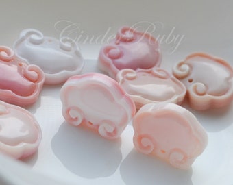 Pink Queen Conch Shell Hand Carved Ruyi Pendants,12-20 mm Pink MOP Charm Beads;Pink Mother of Pearl Drops