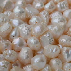 Natural Rare Rosebud Freshwater Pearls,Off Round Baroque Pearls,White Cultured Freshwater Pearls,6-9 mm,Set of 20/40/100