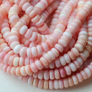 8 mm Queen Conch Crow Roller Beads,  Natural Pink Conch Shell Drum Beads, Pink Shell Rondelle/Buttons