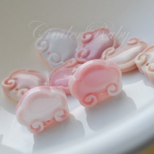 Pink Queen Conch Shell Hand Carved Ruyi Pendants,12-20 mm Pink MOP Charm BeadsPink Mother of Pearl Drops image 2