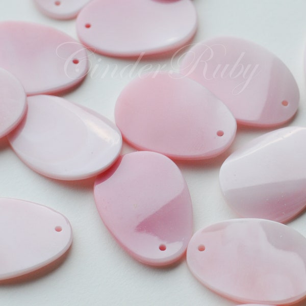 Small Conch Shell Petals, Top Drilled Pink Conch Shell Chips, Pearl Shaped Pendants, 1 Pair or More