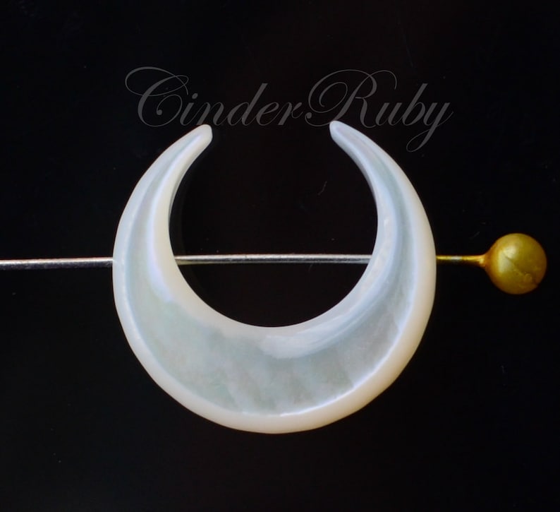 White MOP Crescent Moon Charms, White Shell Horn Beads, 20 mm White Mother of Pearl Crescent Moon, Set of 2 or More From top to bottom 1