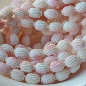 Pink Queen Conch Hand Carved Barrel Beads, Pink Conch Chunky Beads,Pink MOP Tube Spacer Beads,Pink Mother of Pearl Columns,10*14 mm