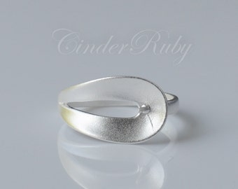 925 Sterling Silver,Single Accented Pearl Ring Setting,Matte Gold Vermeil Ring Mounting with Pearl Peg,Hypoallergenic