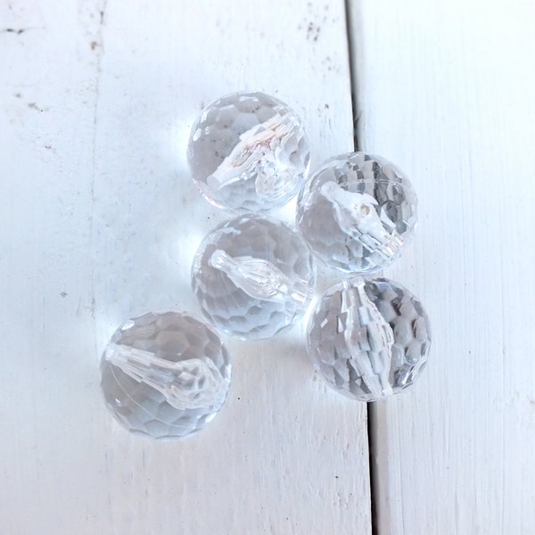 Bulk Sale 20mm Clear faceted Bead 50ct