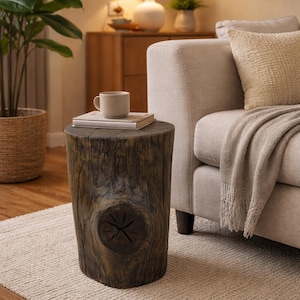 Stump Side Table Smoky Oak