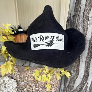 Witch Hat with Patch | Cloth Halloween Witch Hat | Witchy Hat | Spooky Halloween Costume Accessory | Choose Your Patch