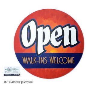 Open Walk Ins Welcome hand painted sign