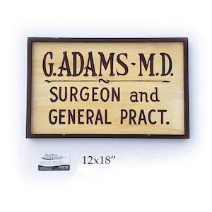 Gunsmoke Doc Adams office sign replica hand painted