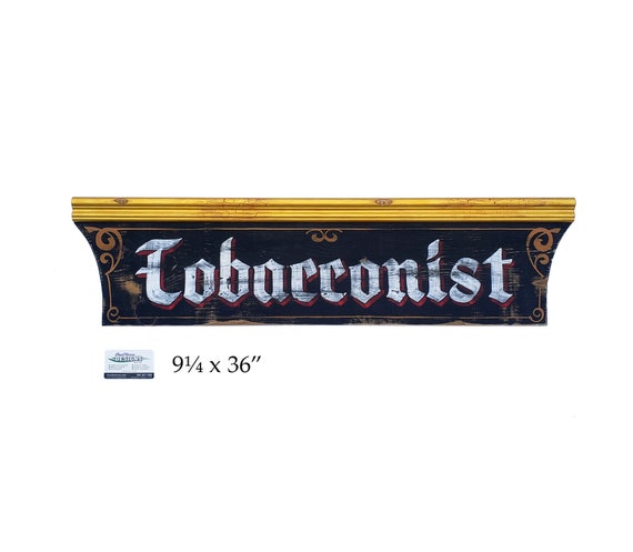 Smoke Shop Tobacconist Tobacco Sign Hand Painted Vintage Style