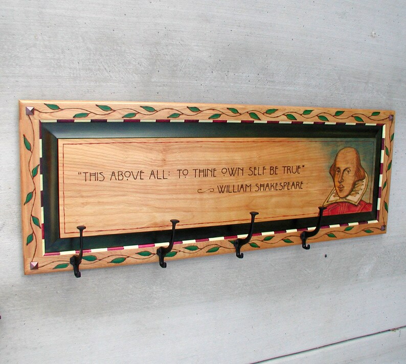 Shakespeare Quote Coat Rack Etsy