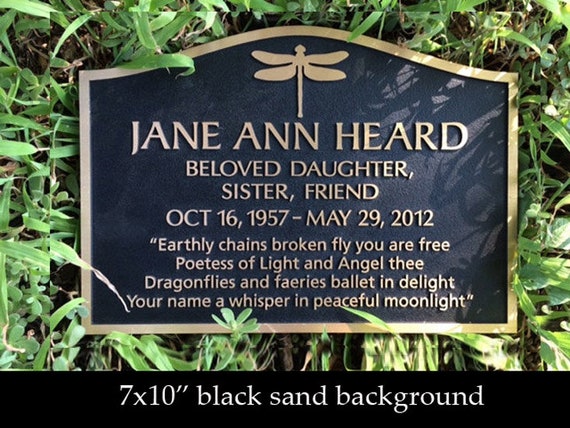 Bronze Plaque Bench Plaque Cemetery Marker Outdoor Etsy