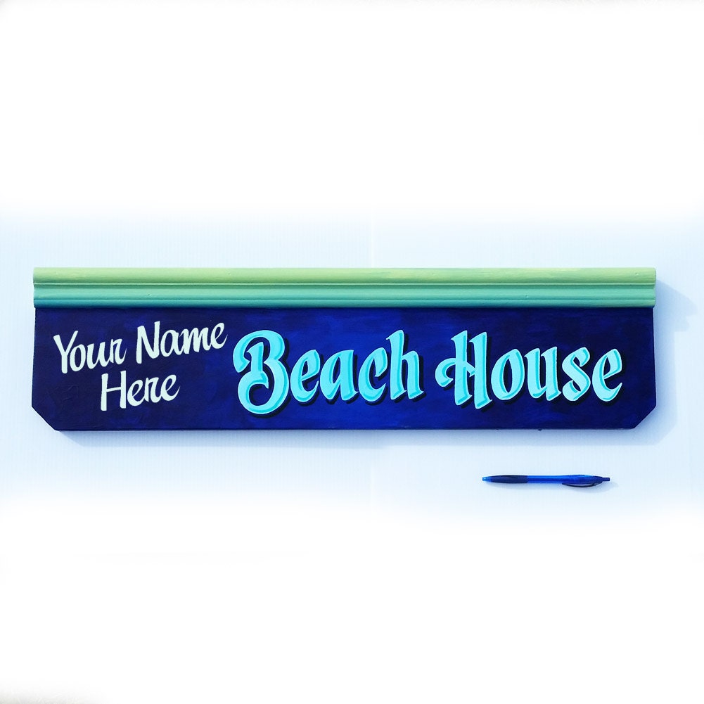 Beach House Sign Personalized hand painted Etsy