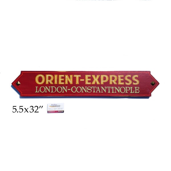 Orient Express train sign Hand Painted vintage style