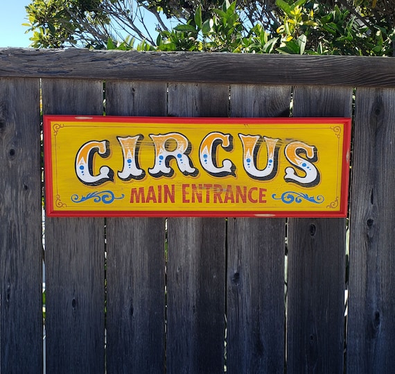 Circus Main Entrance Carnival Sign Hand Painted - Etsy