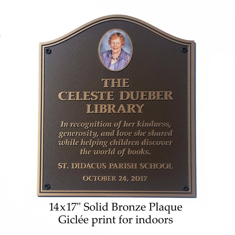 Bronze Memorial Plaque Custom Any Size Cemetery Marker Outdoor Etsy