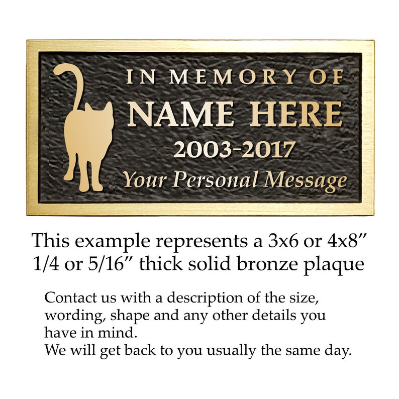 Pet Memorial Plaque Bronze Garden Plaque Historical Home Etsy