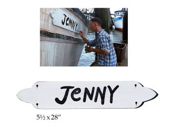 Forrest Gump's boat sign "Jenny"