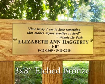 Etched Metal Plaques Custom Order Personalized