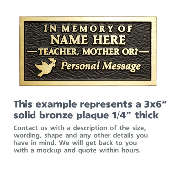 Bronze Memorial Plaque Etsy