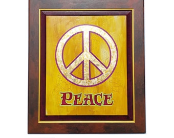 Peace Symbol | Peace Sign Wall Art | Psychedelic Hand Painted