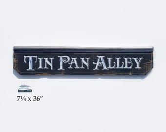 Tin Pan Alley music sign hand painted