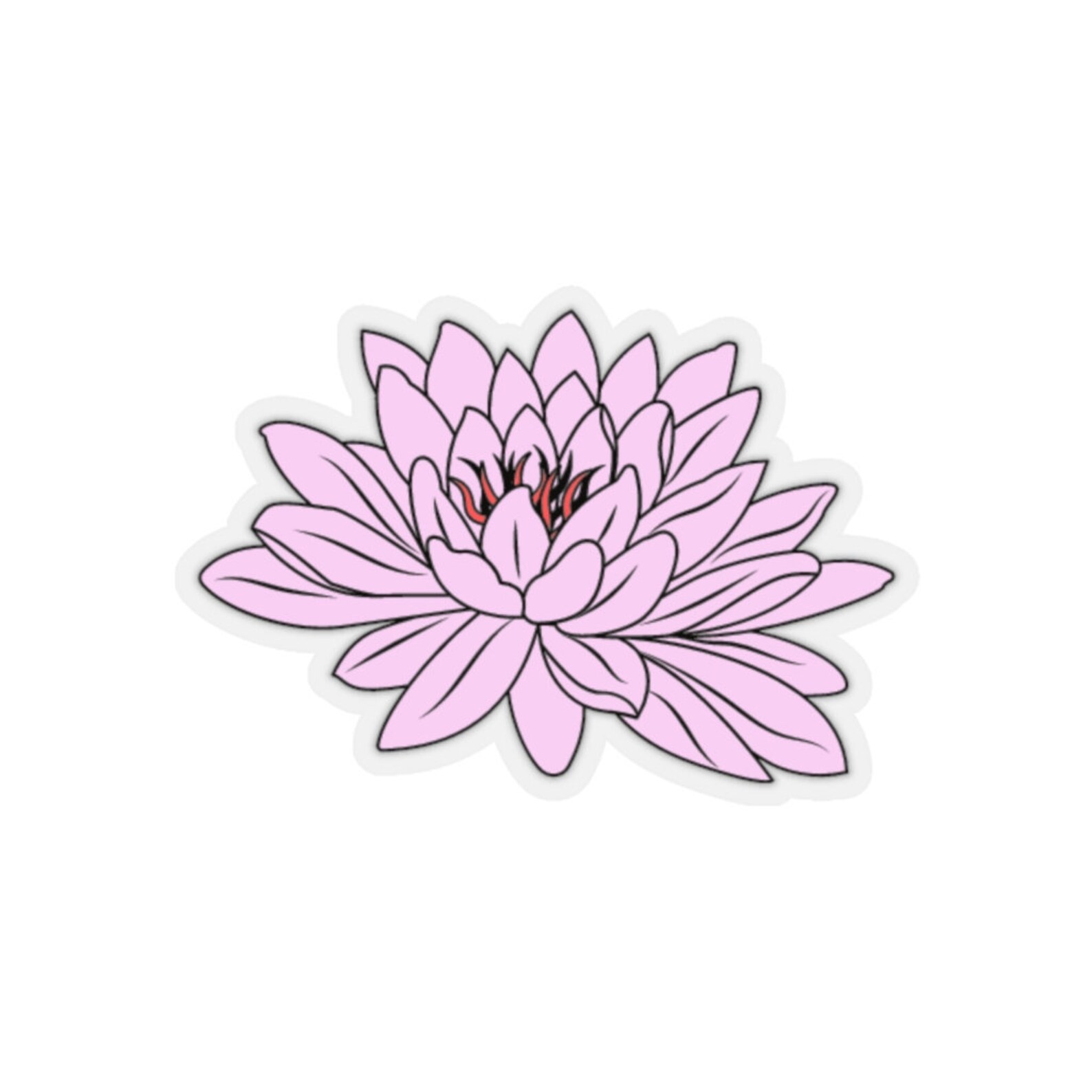 Pink Flower Sticker/ flor/sticker/pink sticker Etsy