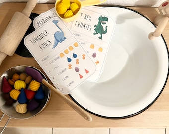 Grapat Mandala Loose Pieces Recipe Cards(8) Dinosaur Themed - PDF Image *Download*