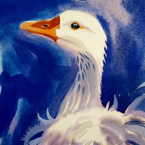 Sebastopol Duck is part of my 2022 A Year of Birds Challenge.  One-of-a-kind. I will donate 20% of the price to wildlife conservation