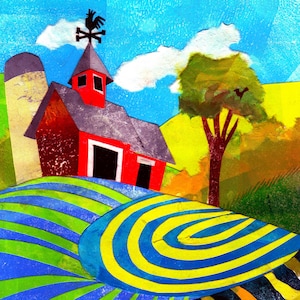 Hill Farm Collage print