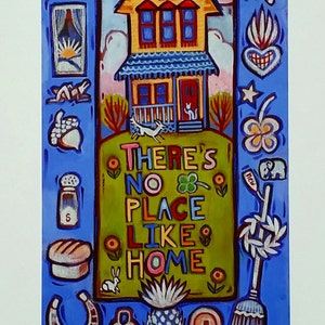 There&#39;s No Place Like Home-this print is loaded with images of good luck symbols for your new, or long time, home.