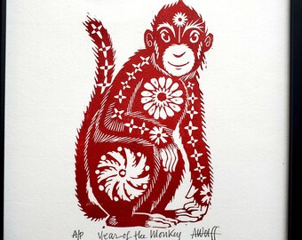 You need this original linoleum block print to celebrate your birth year! you beautiful Rooster Gung Hay Fat Choy Happy Chinese New Year