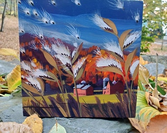 Milkweed Fly Away- an original gouache painting on a cradled wood panel