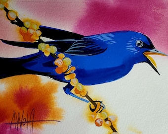 Grandala is part of my 2022 A Year of Birds Challenge.  One-of-a-kind. I will donate 20% of the price to wildlife conservation