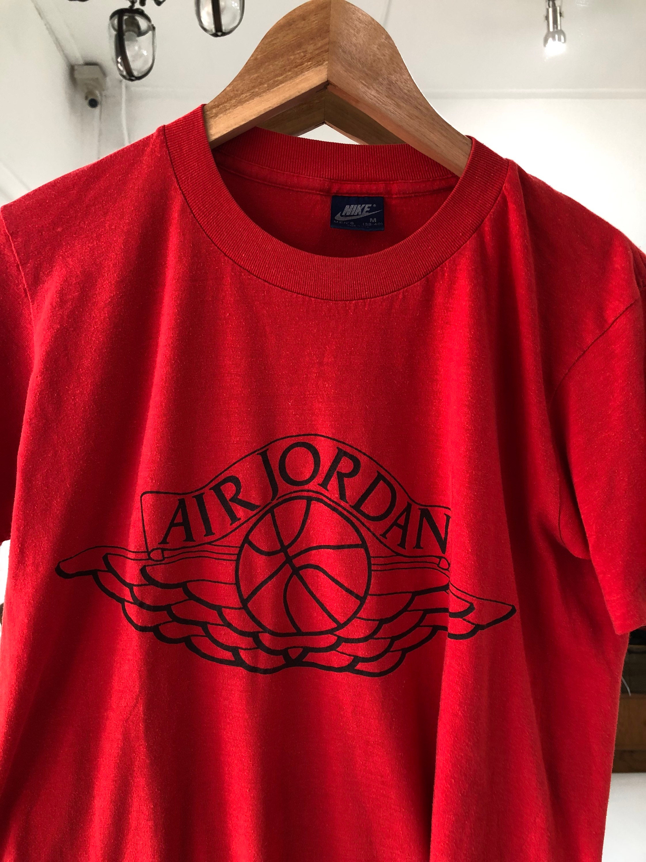 Youth Jordan Brand Red AJ 90's Baseball V-Neck T-Shirt