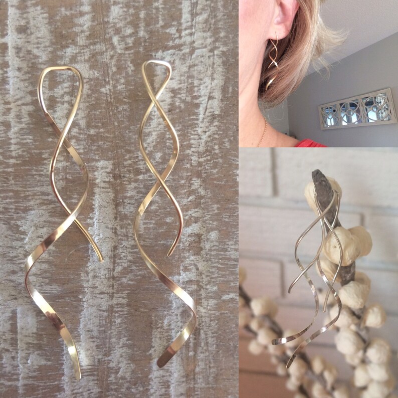 Wire Twist earring; wire earring; hand forged earring; wire earring