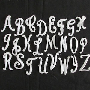 Vintage 2" Tall White Monogram Script Alphabet Letters Initials Single Letters You Pick J.C. Nellissen