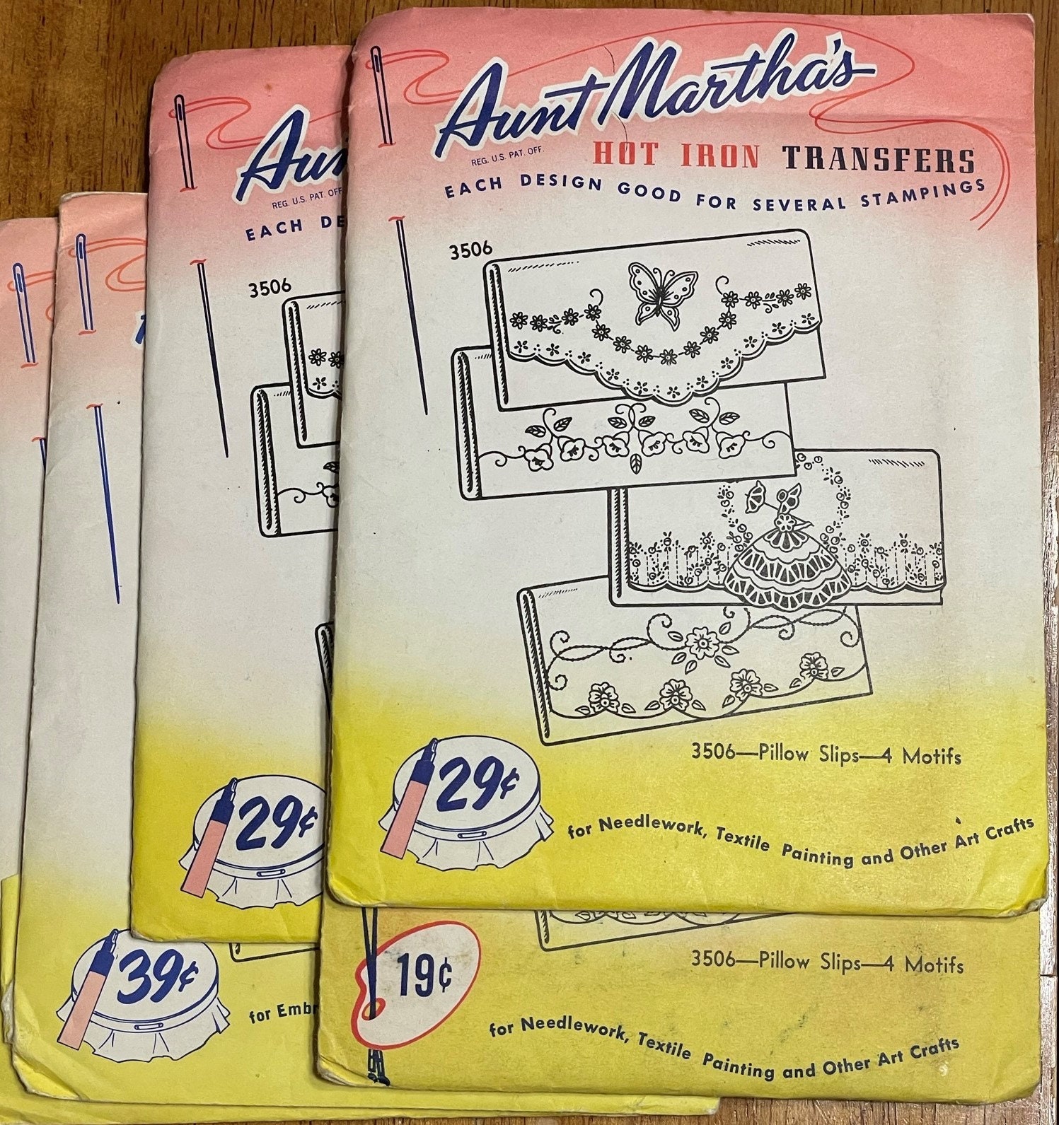 Vintage 1960s Aunt Marthas Hot Iron Transfer for Pillow Slips ...